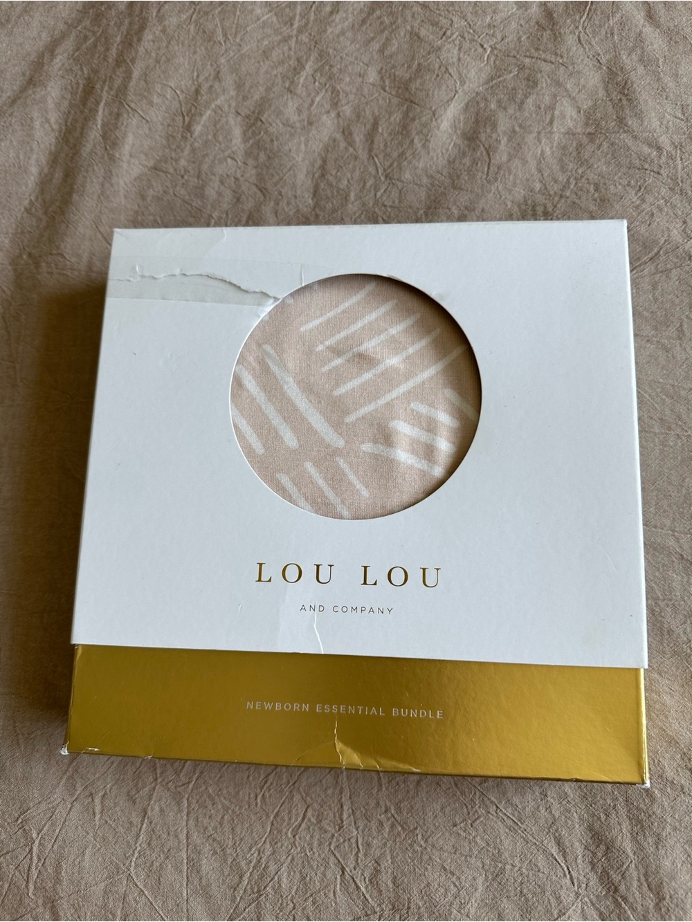 Lou Lou & Company Newborn Bundle - Cream and White Swaddle Mittens and Bow